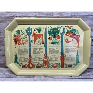 Waverly Products - Vintage Rare Drink Tray Salad Dressing Recipe Tray MCM RETRO